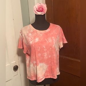 Wild Fable Pink Tye-Dye Cropped Tee